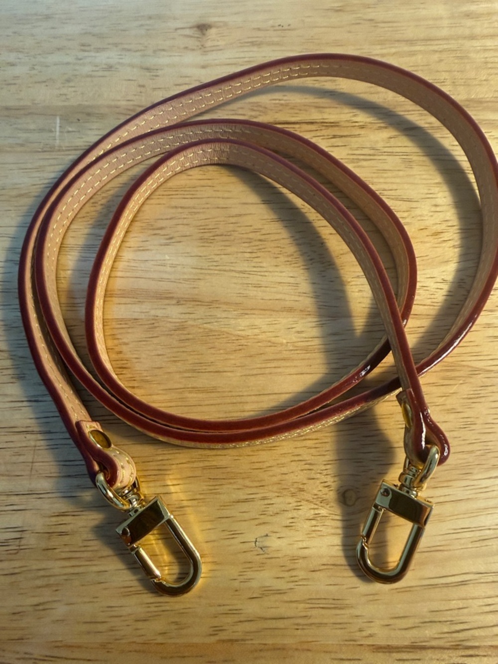 Convertible Brown Leather Crossbody Strap with Gold Hardware